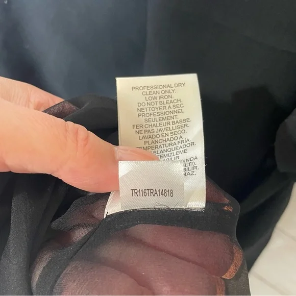 Tibi Off The Shoulder Ribbon Tie Sleeve Black Dress Size 2 - Picture 7 of 7